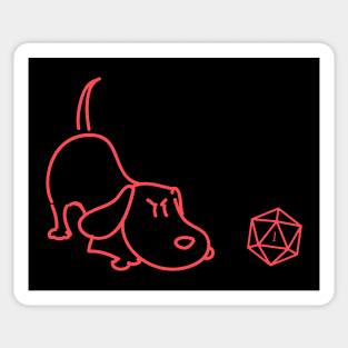 Dogs Lover Polyhedral D20 Dice Critical Fail Tabletop RPG Sticker